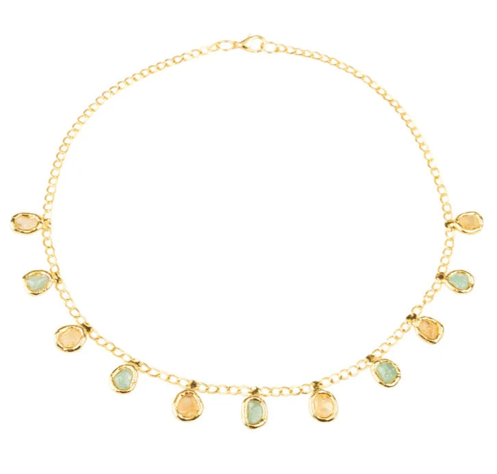 Crystal Two-Tone Necklace in Gold