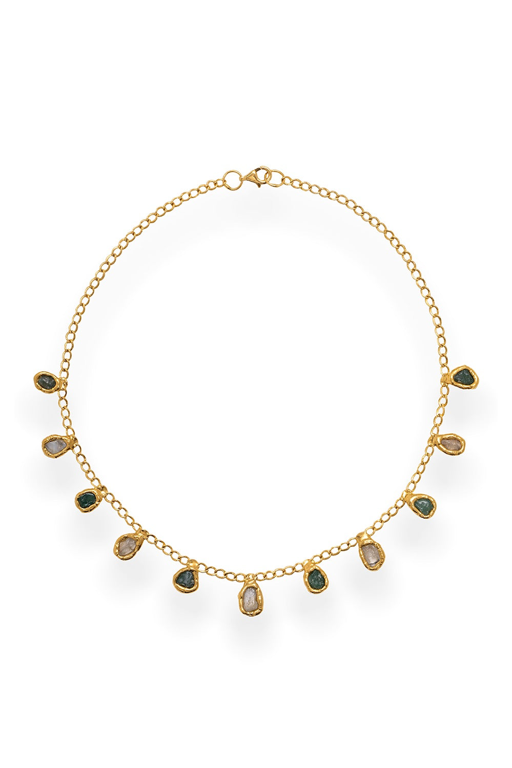 Crystal Two-Tone Necklace in Gold