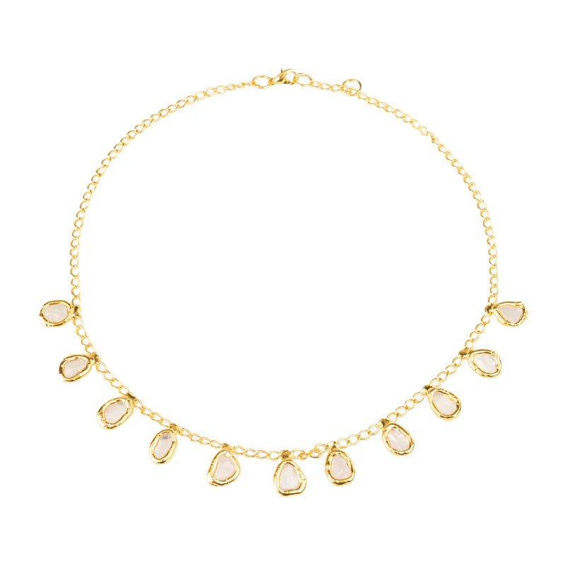 Crystal Two-Tone Necklace in Gold