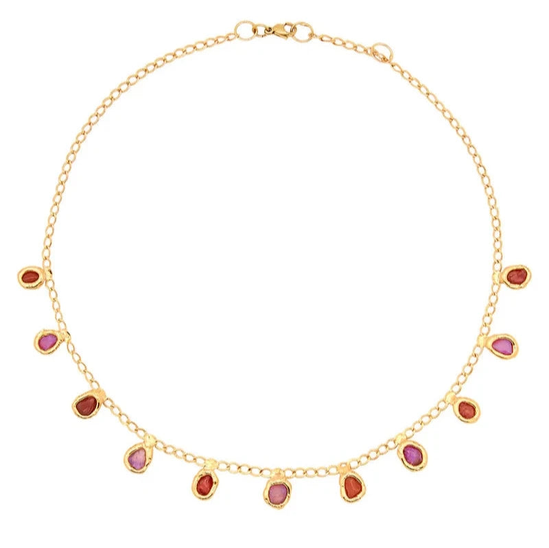 Crystal Two-Tone Necklace in Gold