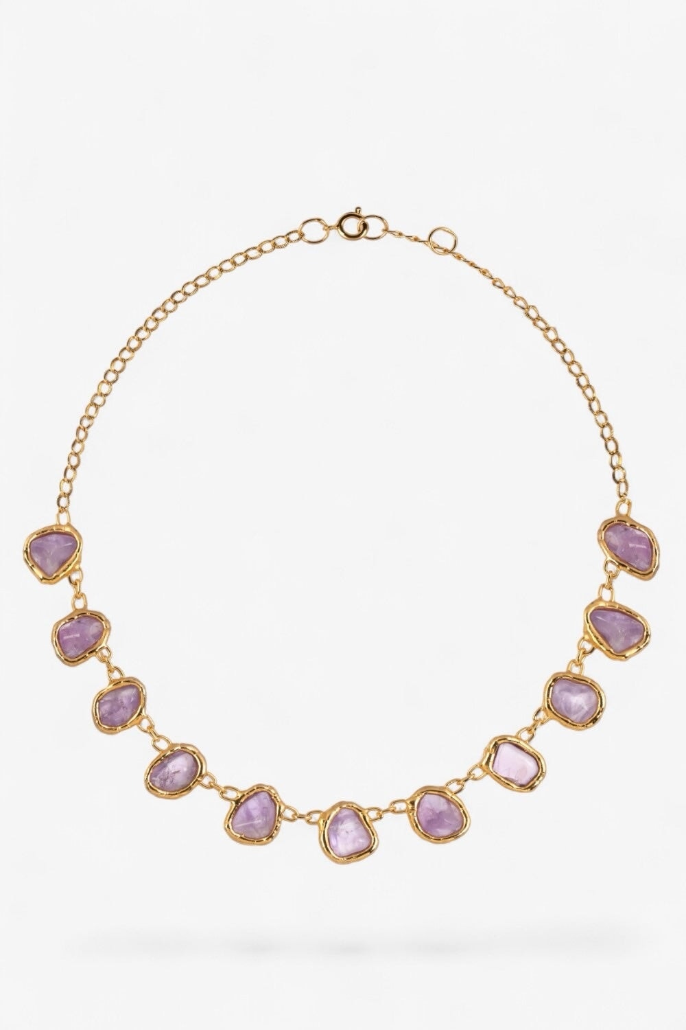 Amethyst Gemstone Necklace in Gold