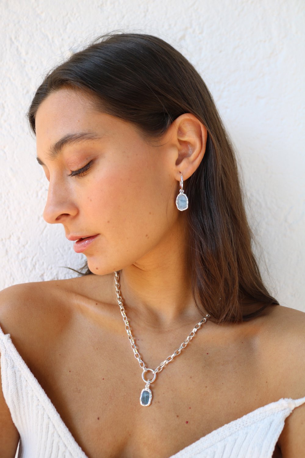 Aquamarine Charm in Silver