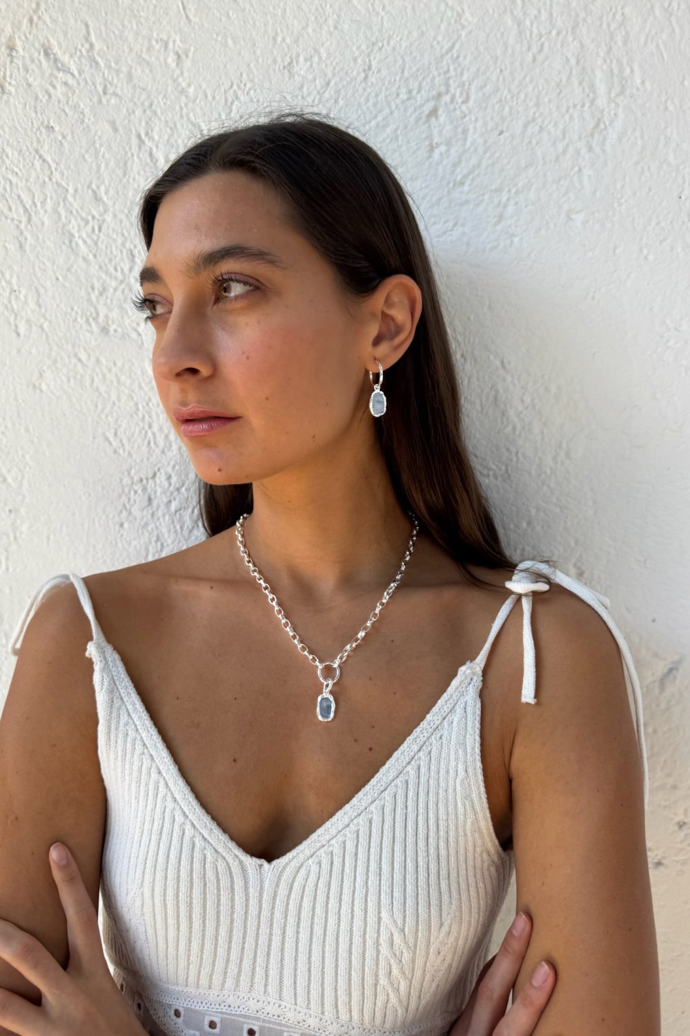 Aquamarine Charm in Silver