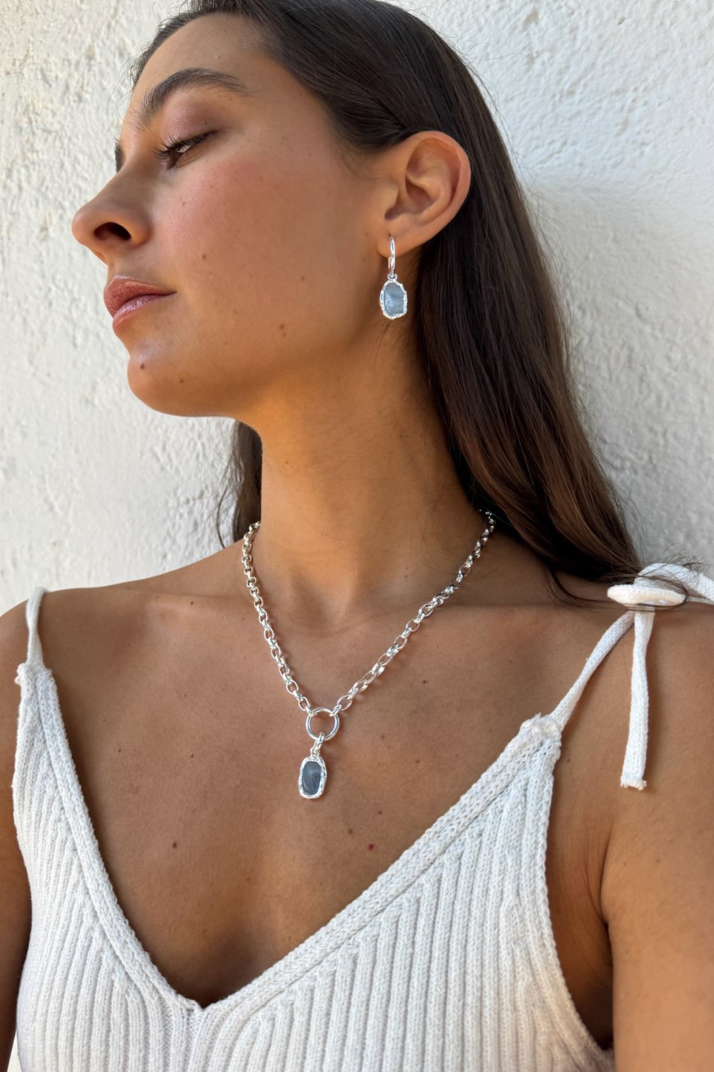 Aquamarine Charm in Silver