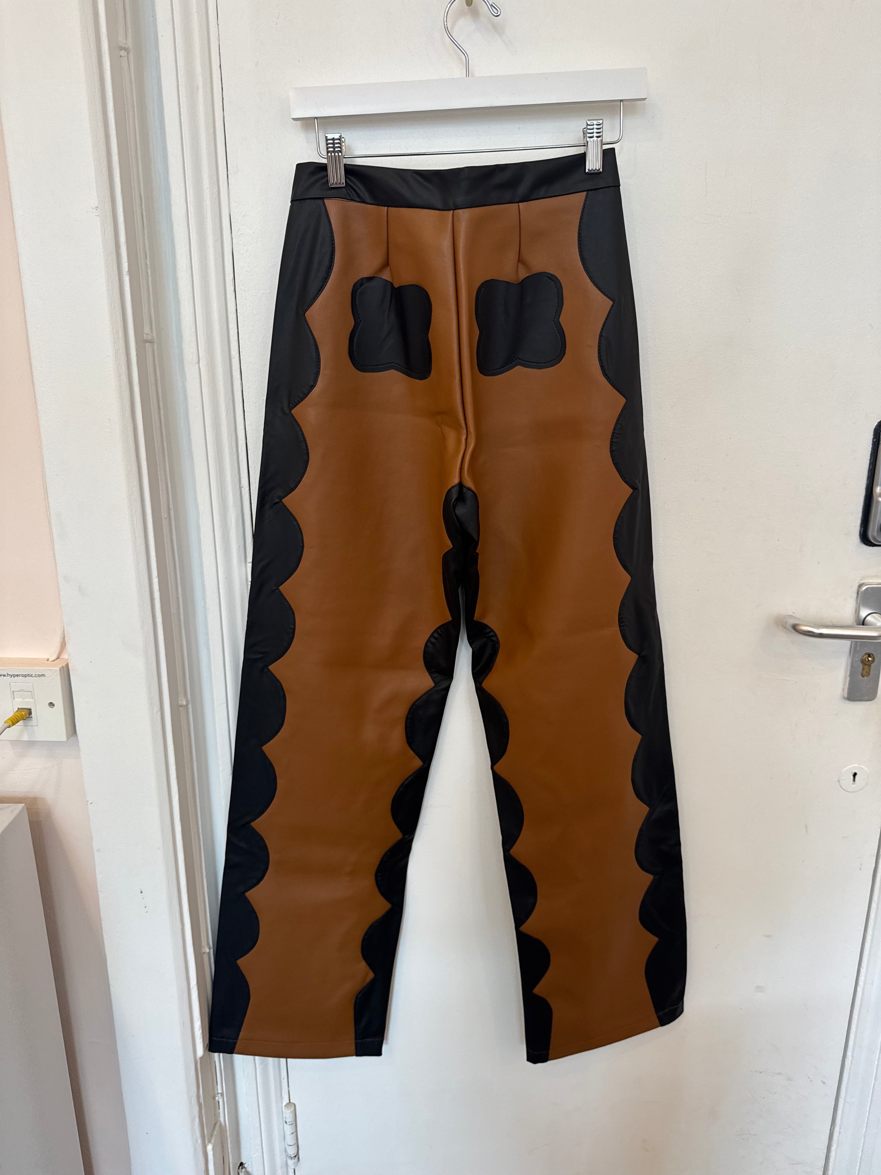 Black and Brown Cactus Leather Trousers