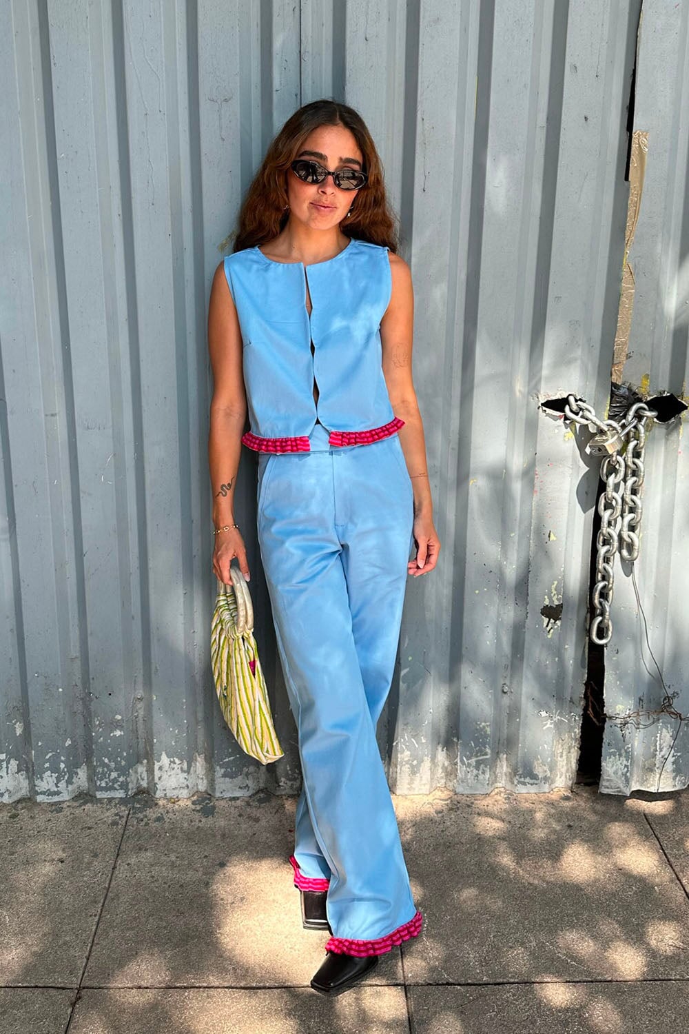 Blue Bugambilia Trousers
