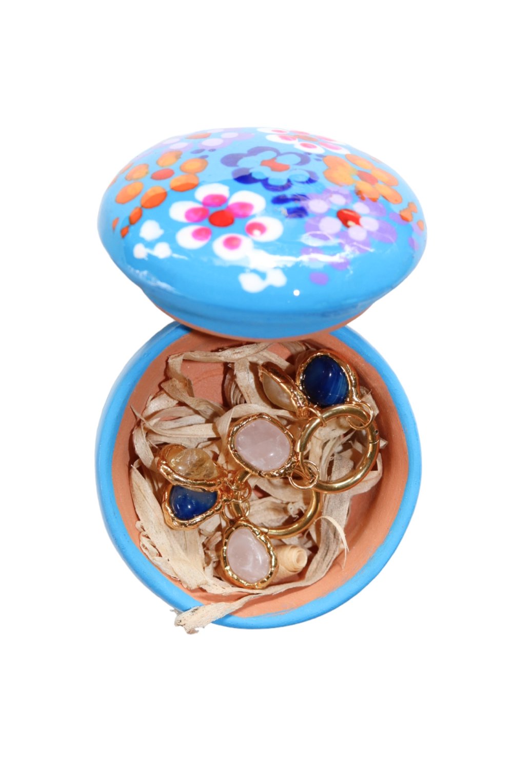 Blue Pitaya Fruit Charm Hoops