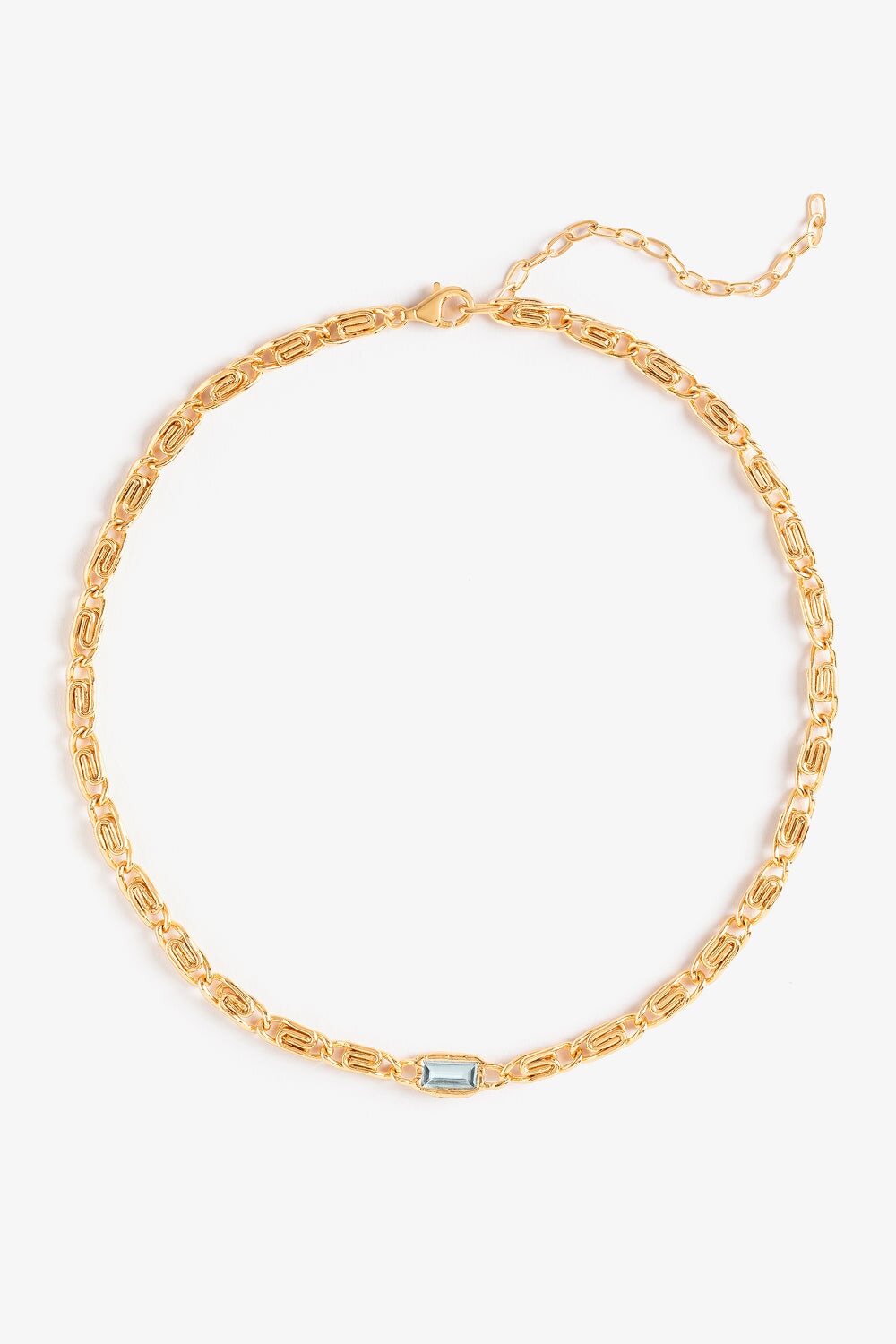 Spiral Blue Topaz Necklace