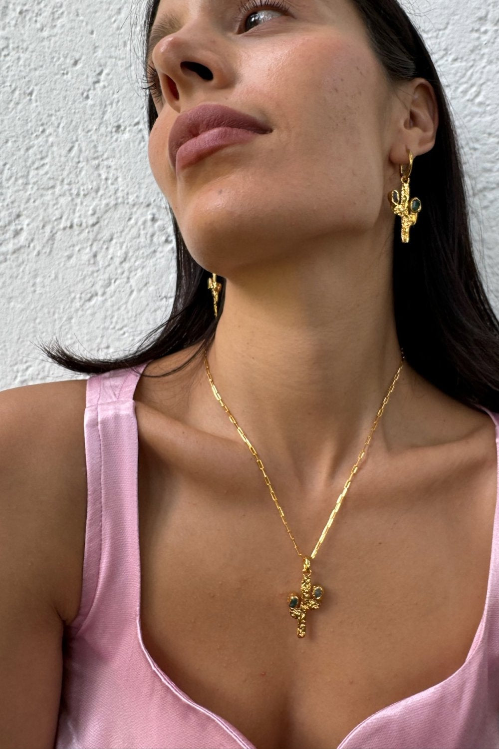 Cactus Flower Charm in Gold