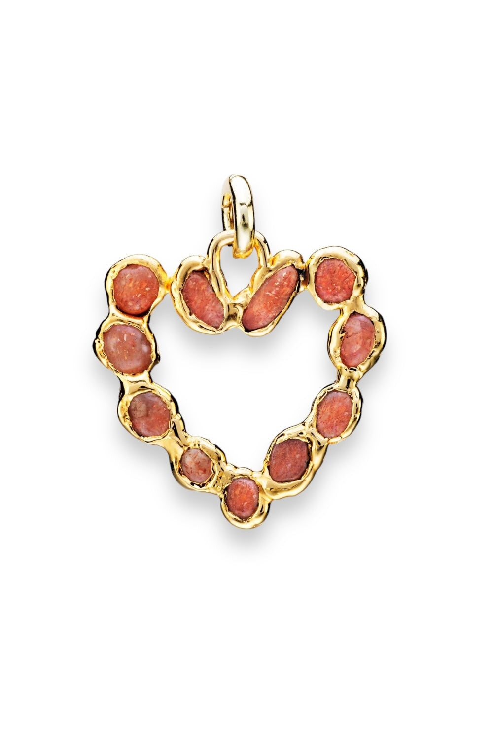 Carnelian Corazon Charm in Gold