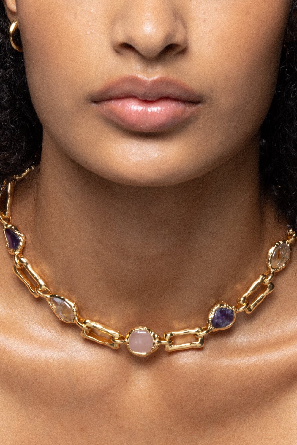 Chunky Love Chain Necklace in Gold