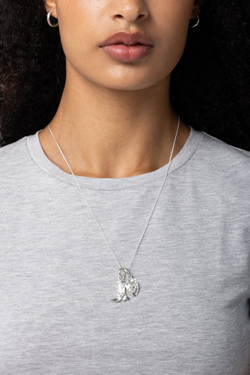 Cowboy Hat Pendant in Silver
