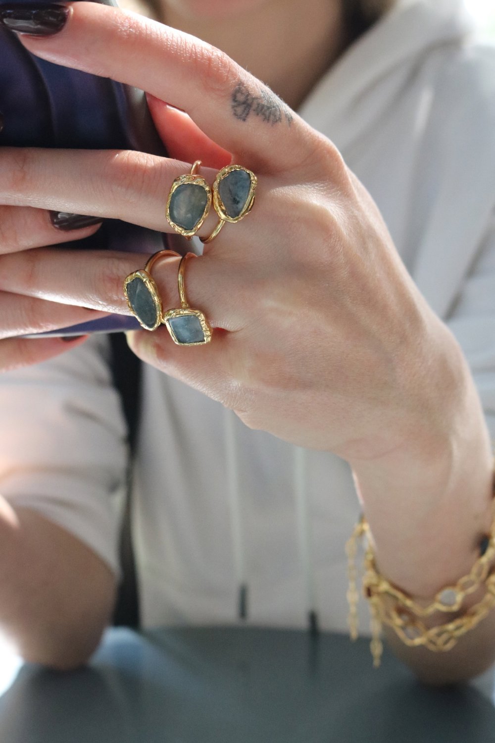 Crystal Aura Ring in Gold