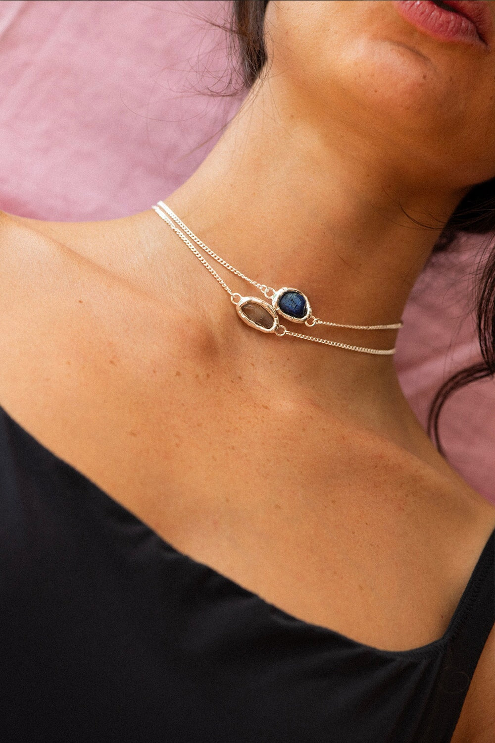 Crystal Chakra Necklace in Silver