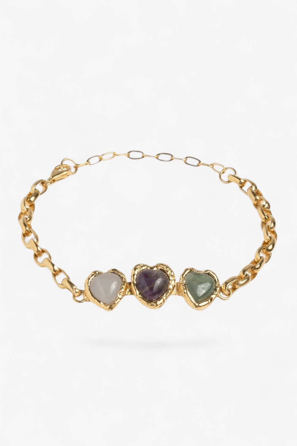 Crystal Heart Bracelet in Gold