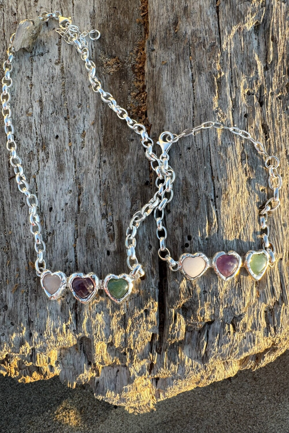 Crystal Heart Bracelet in Silver