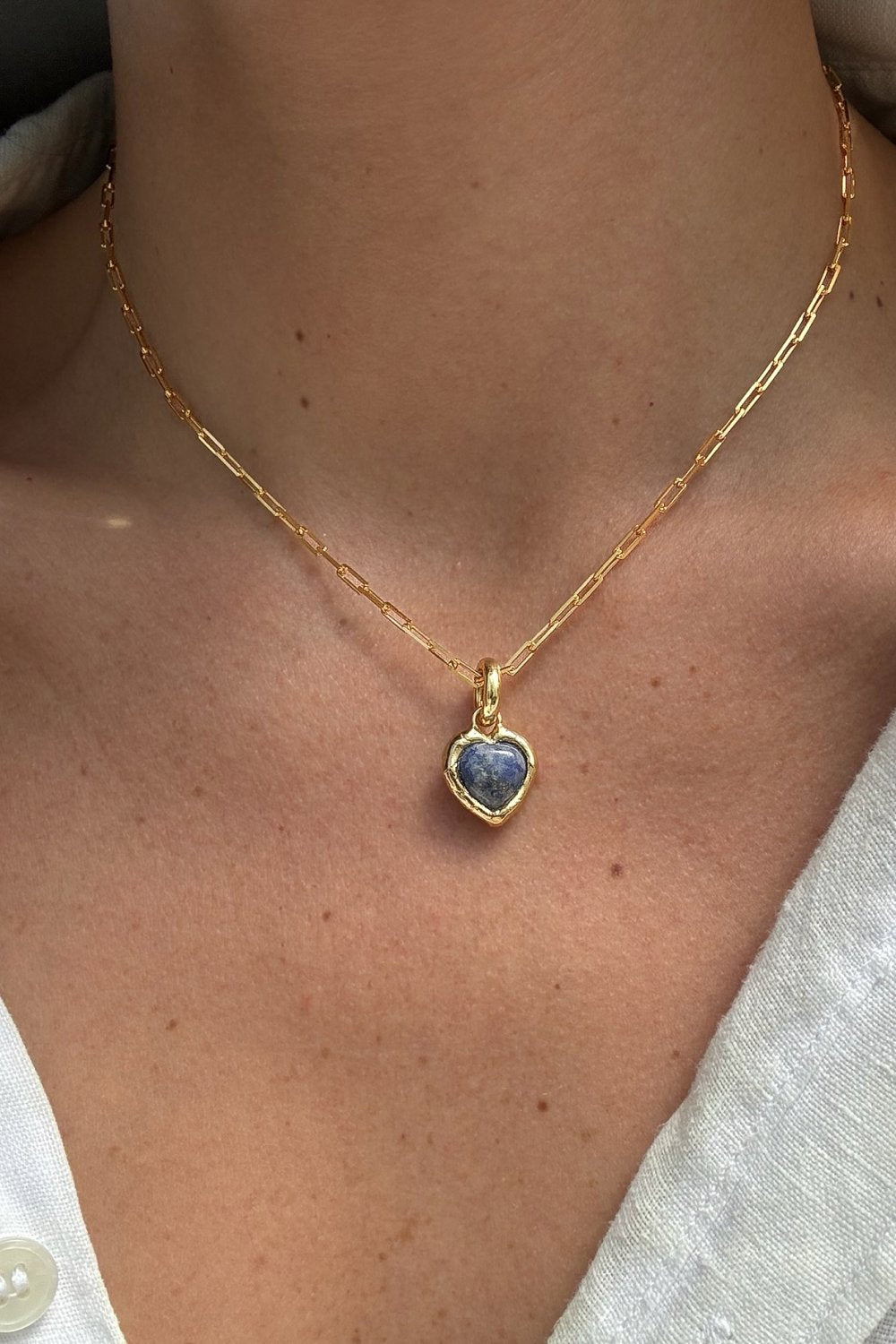 Crystal Heart Charm in Gold