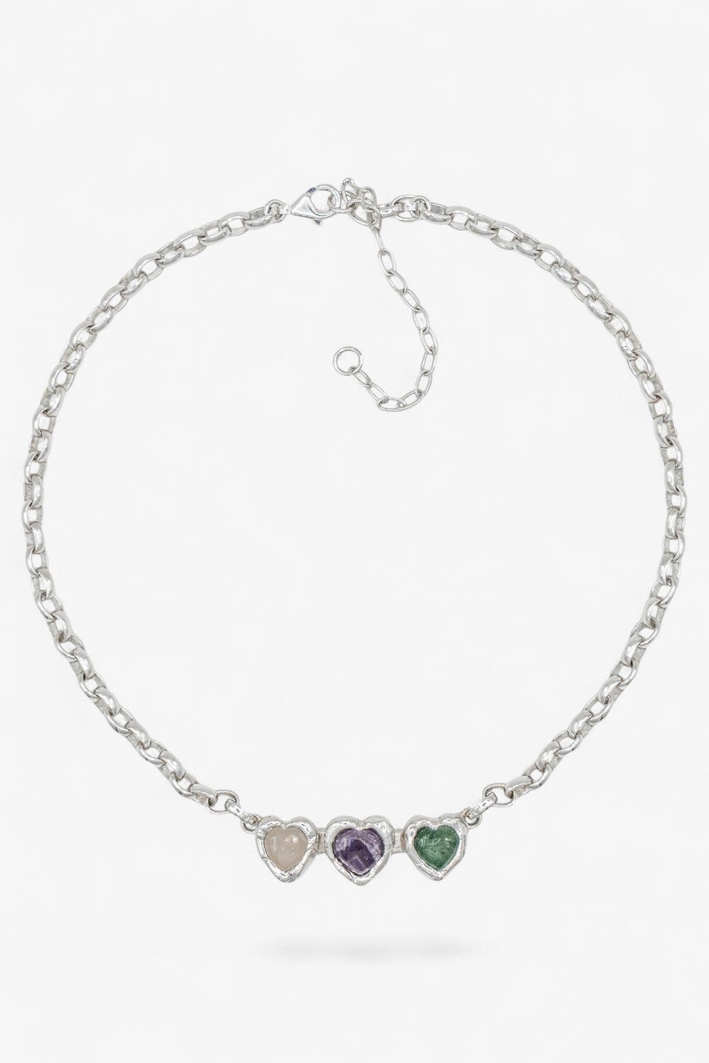 Crystal Heart Necklace in Silver