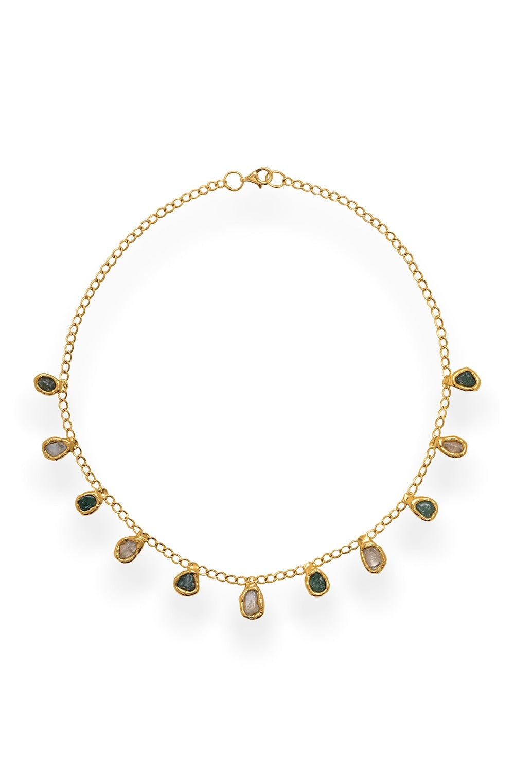 Crystal Two-Tone Necklace in Gold