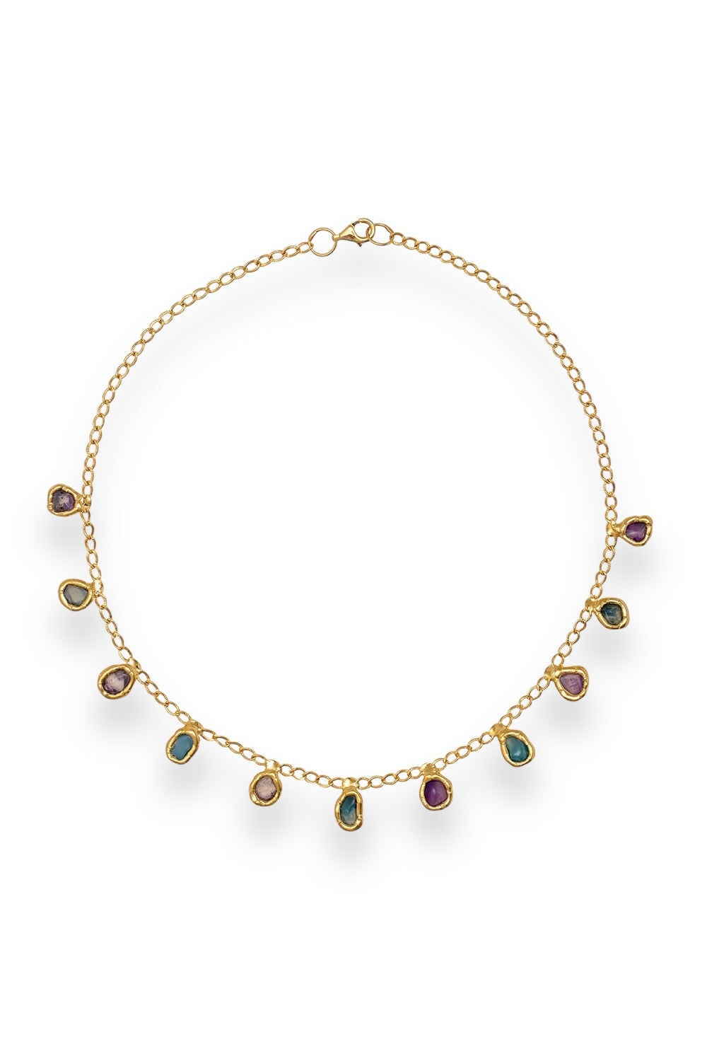 Crystal Two-Tone Necklace in Gold