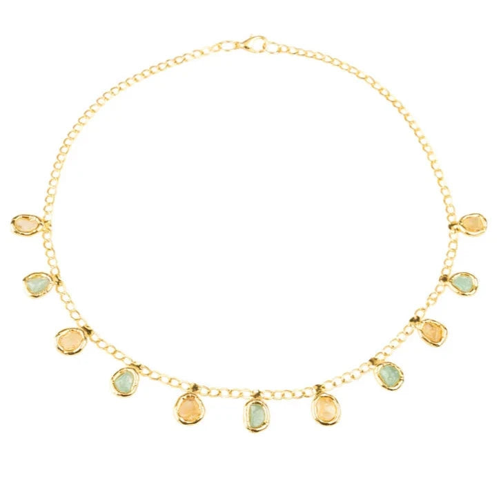 Crystal Two-Tone Necklace in Gold
