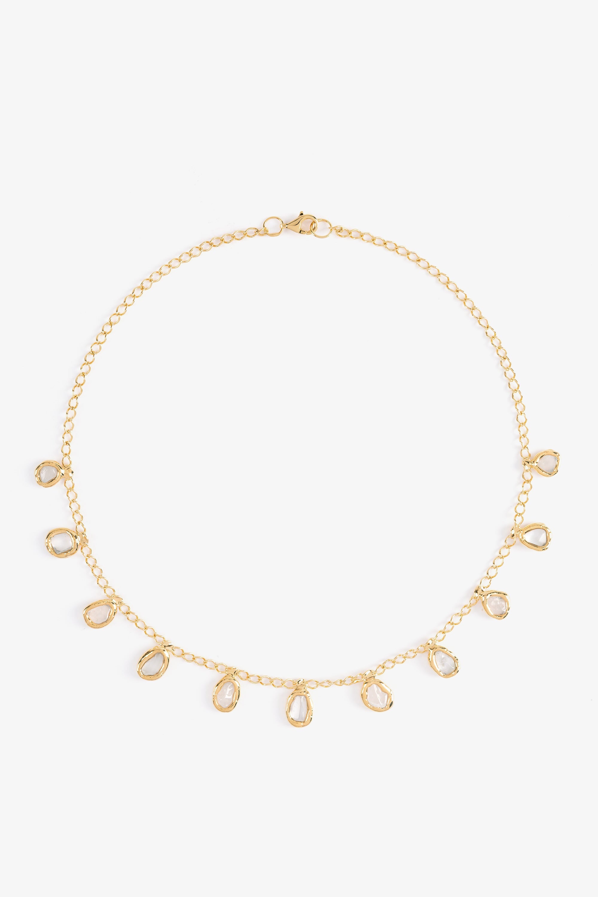 Crystal Two-Tone Necklace in Gold
