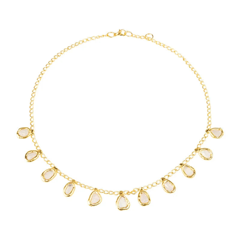 Crystal Two-Tone Necklace in Gold