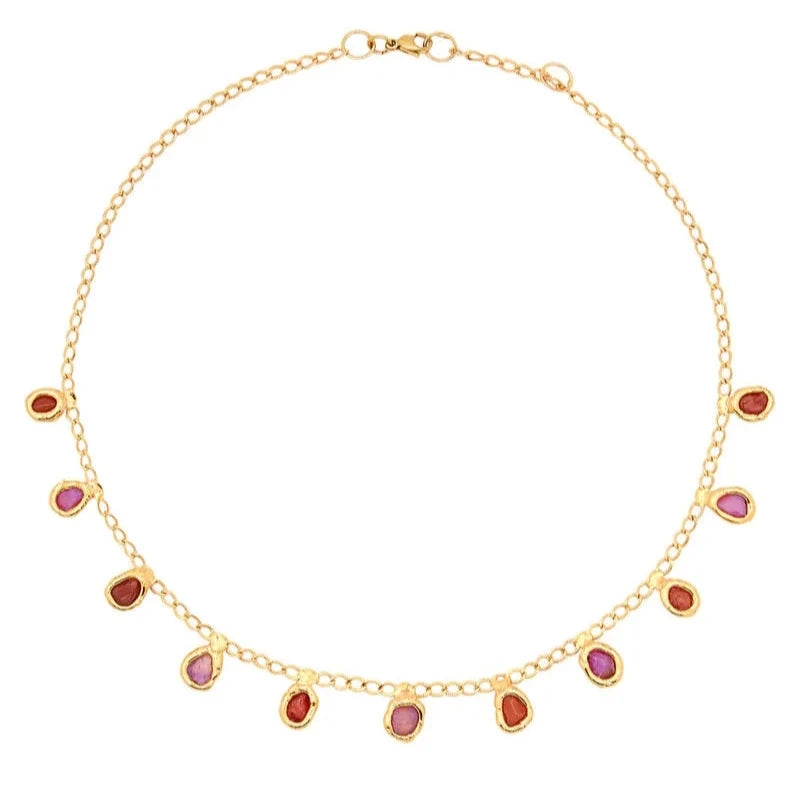 Crystal Two-Tone Necklace in Gold