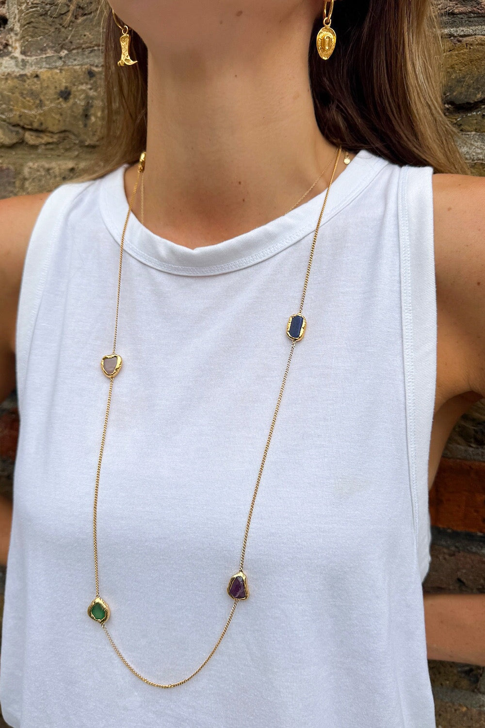 Cubana Long Necklace & Body Chain in Gold