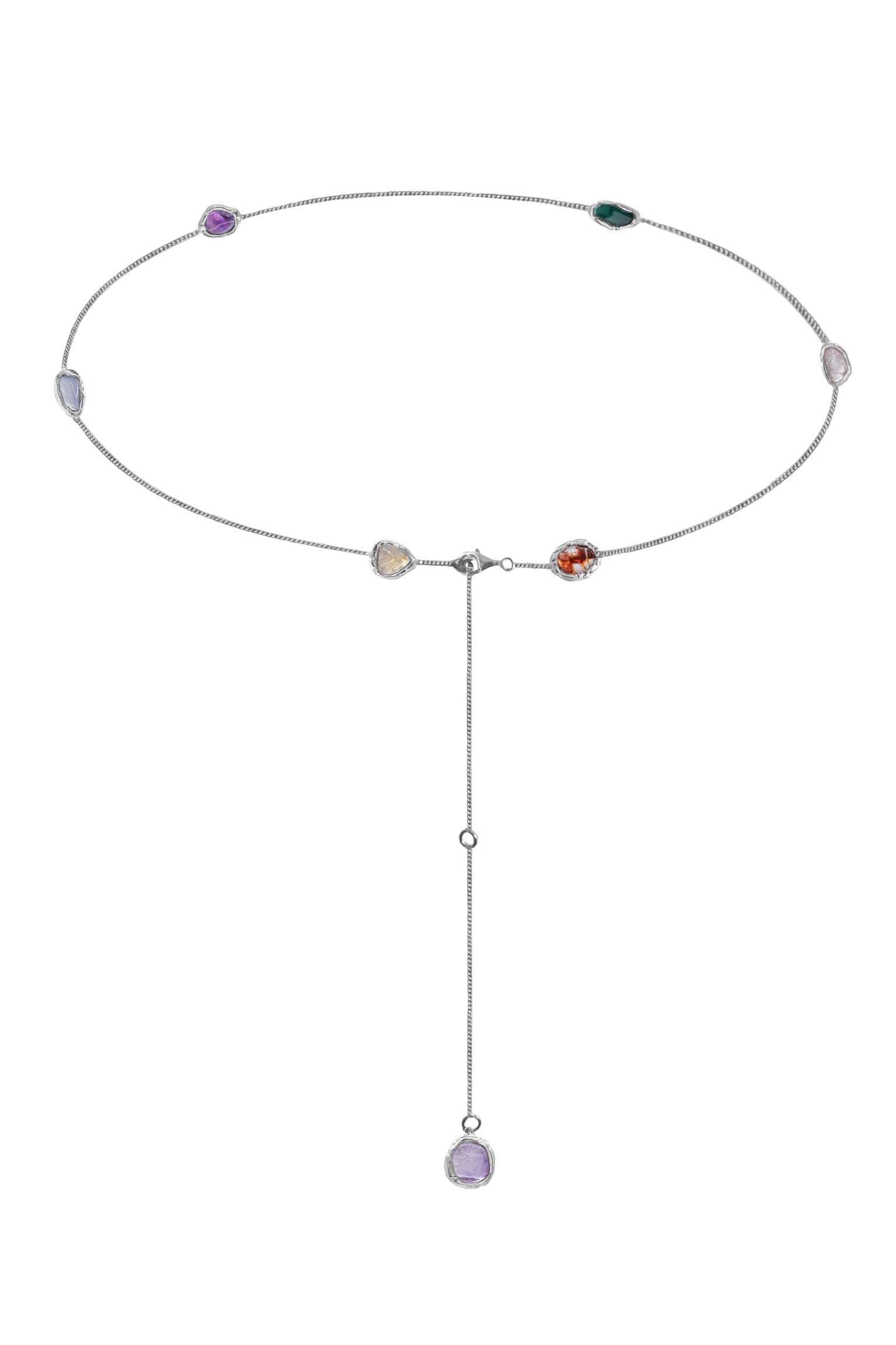 Cubana Long Necklace & Body Chain in Silver