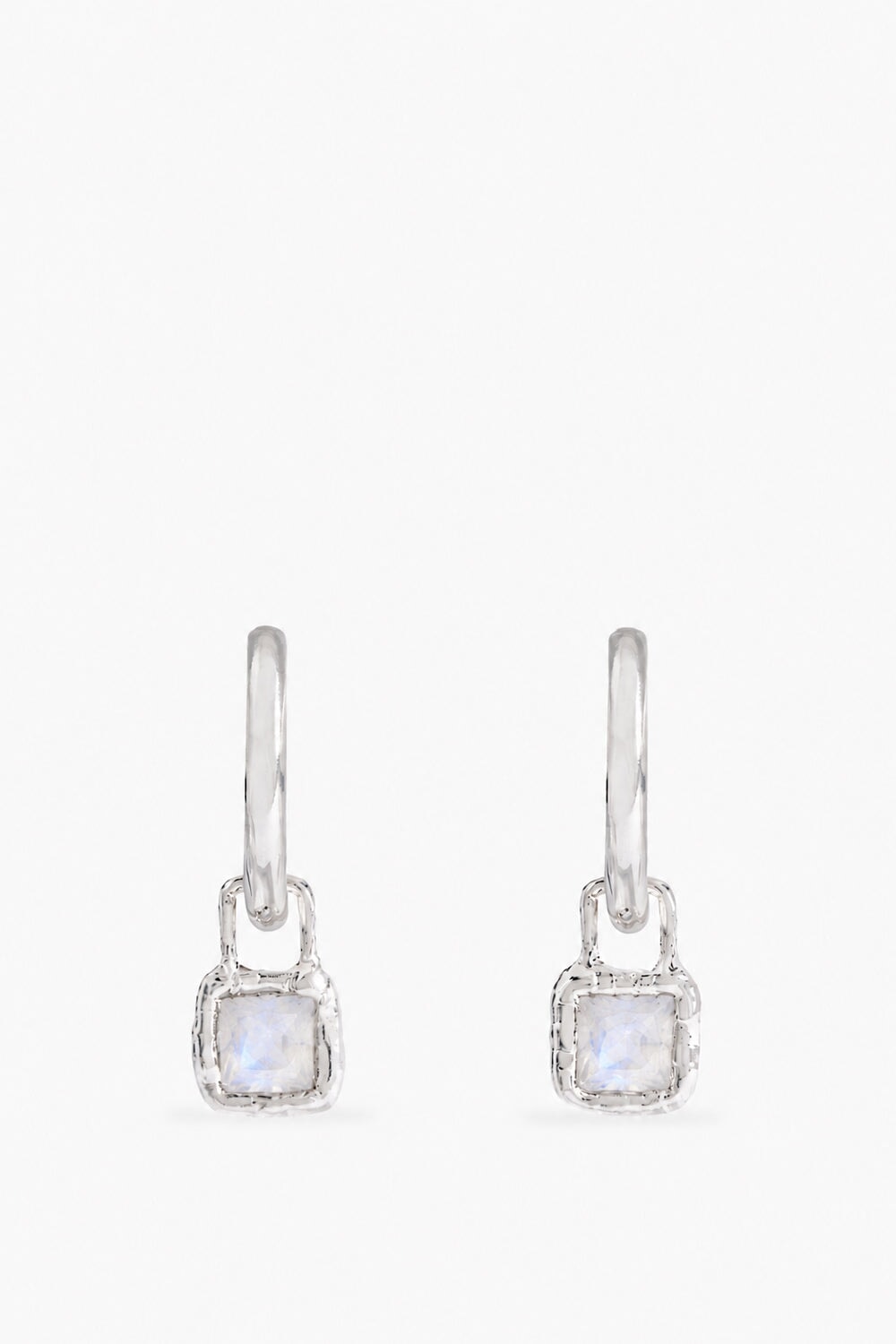 Cut Gems Charm Hoops Moonstone