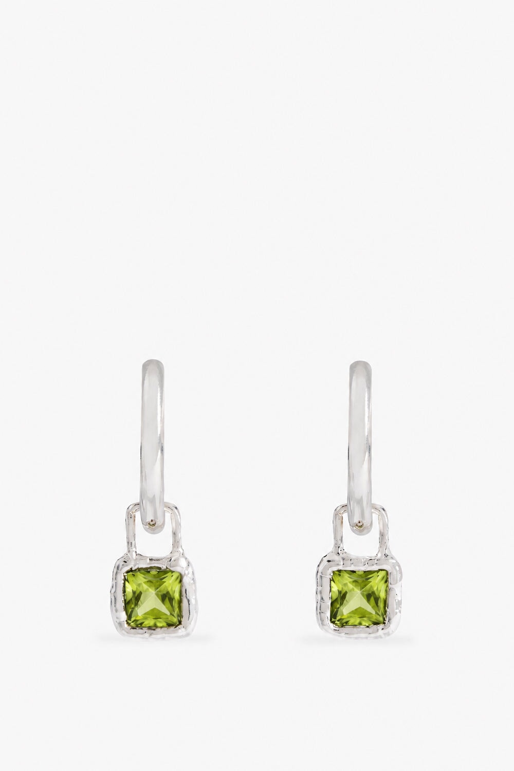 Cut Gems Charm Hoops Peridot