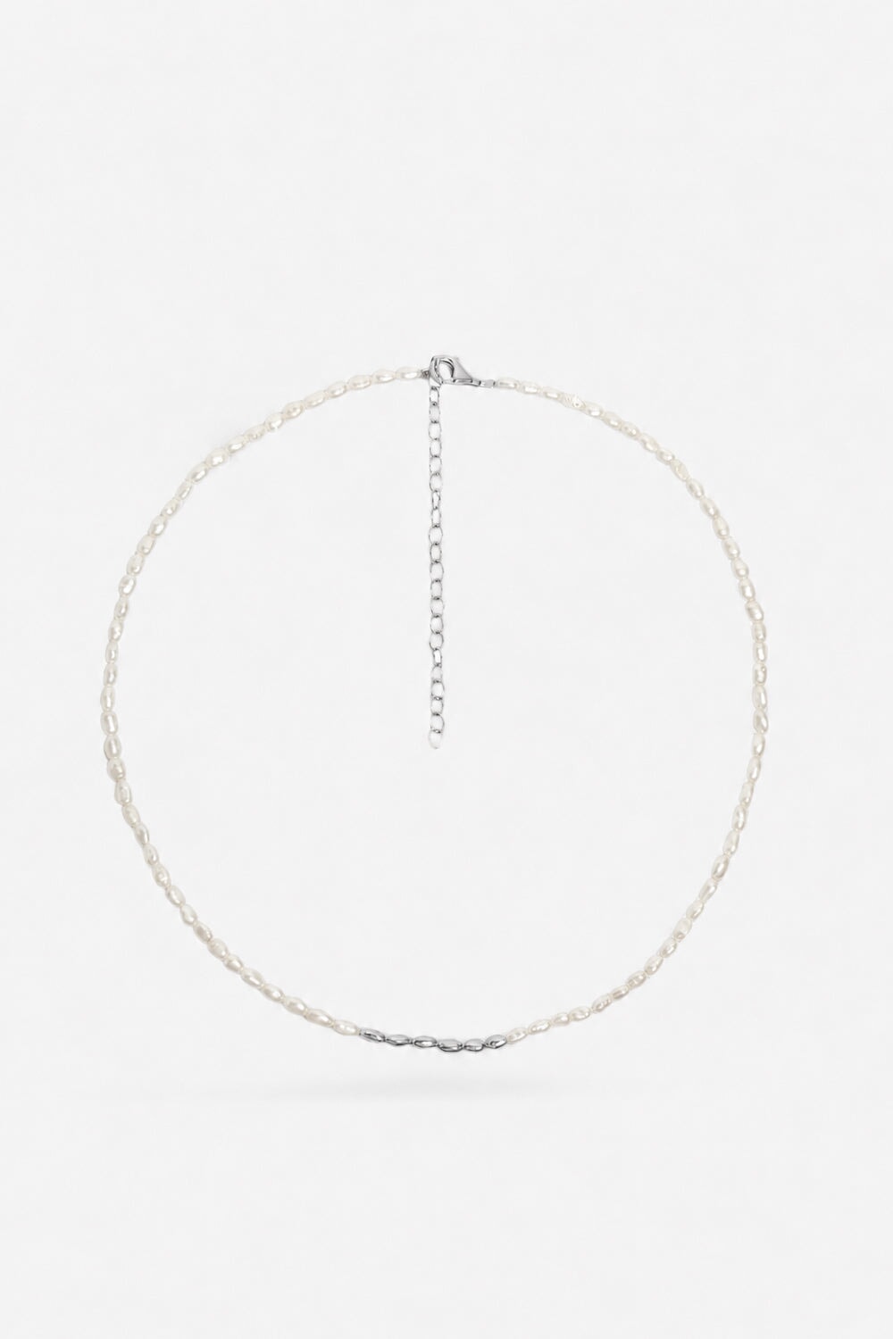 Freshwater Pearl Necklace Silver Bead
