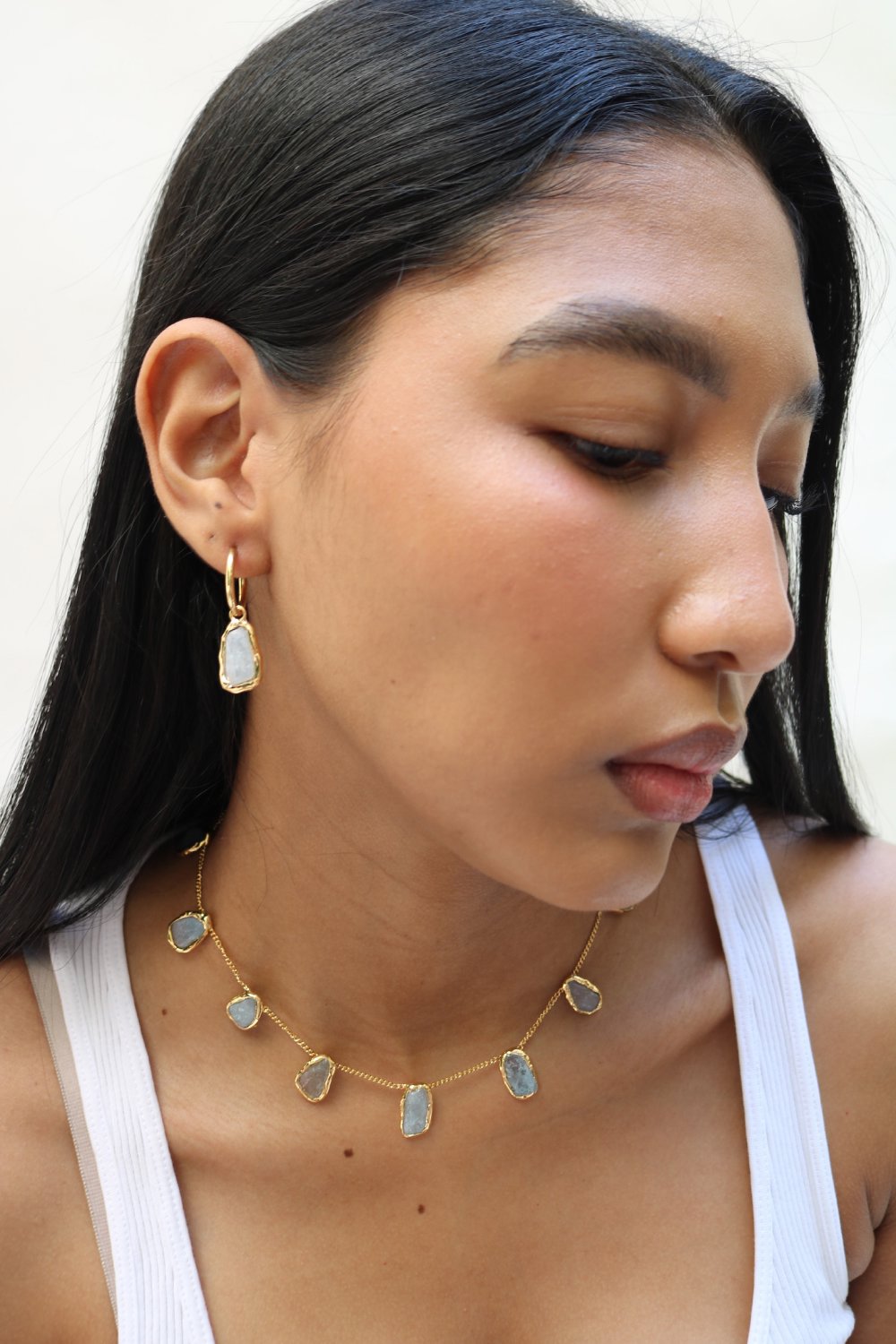Gemstone Chain Necklace in Gold