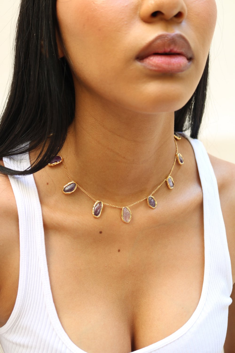 Gemstone Chain Necklace in Gold