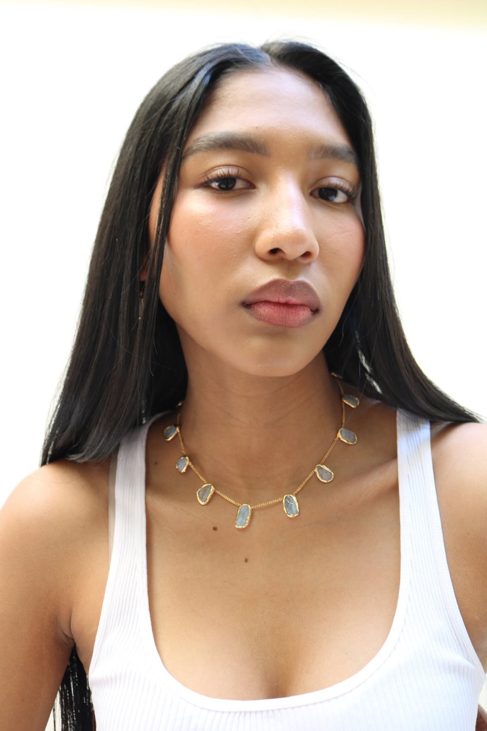 Gemstone Chain Necklace in Gold