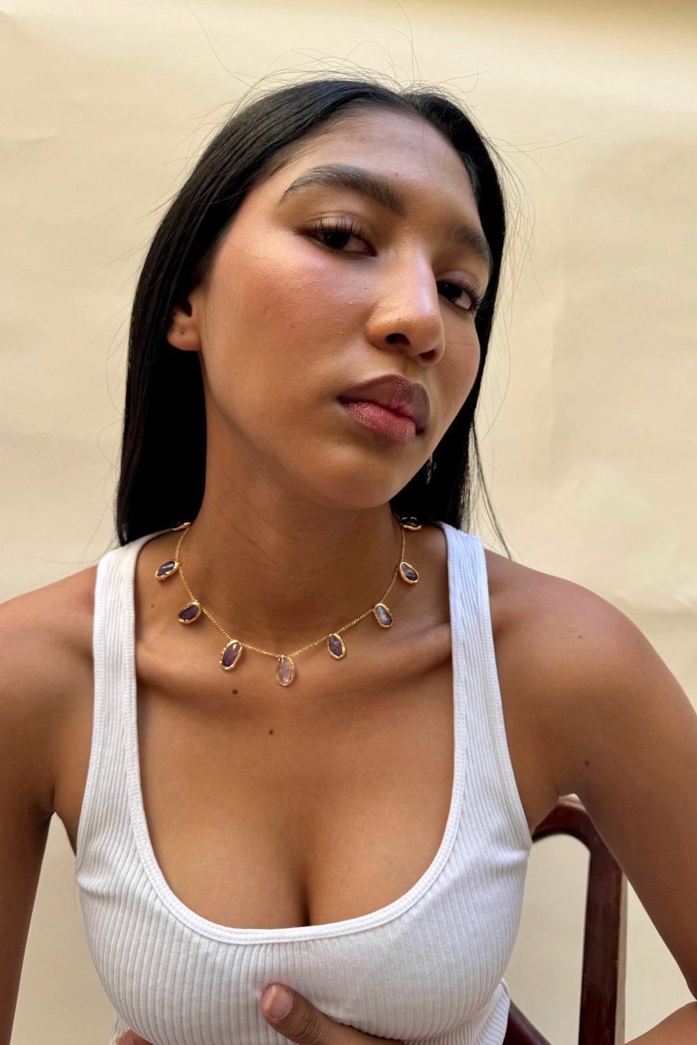 Gemstone Chain Necklace in Gold