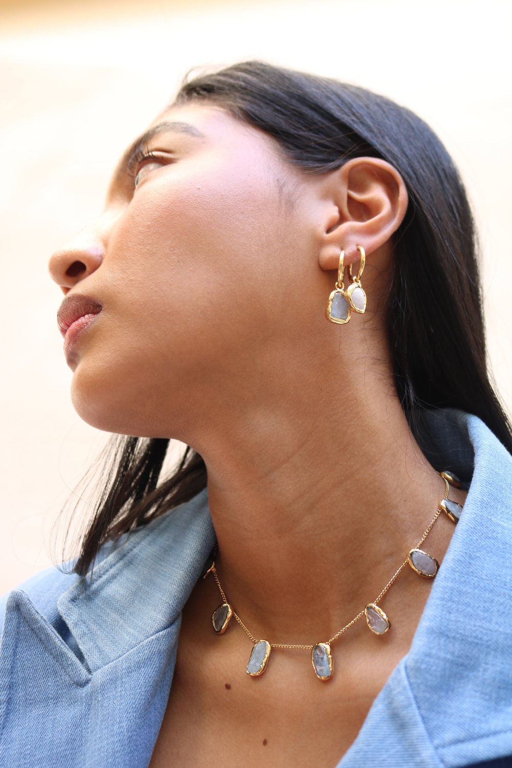 Gemstone Chain Necklace in Gold