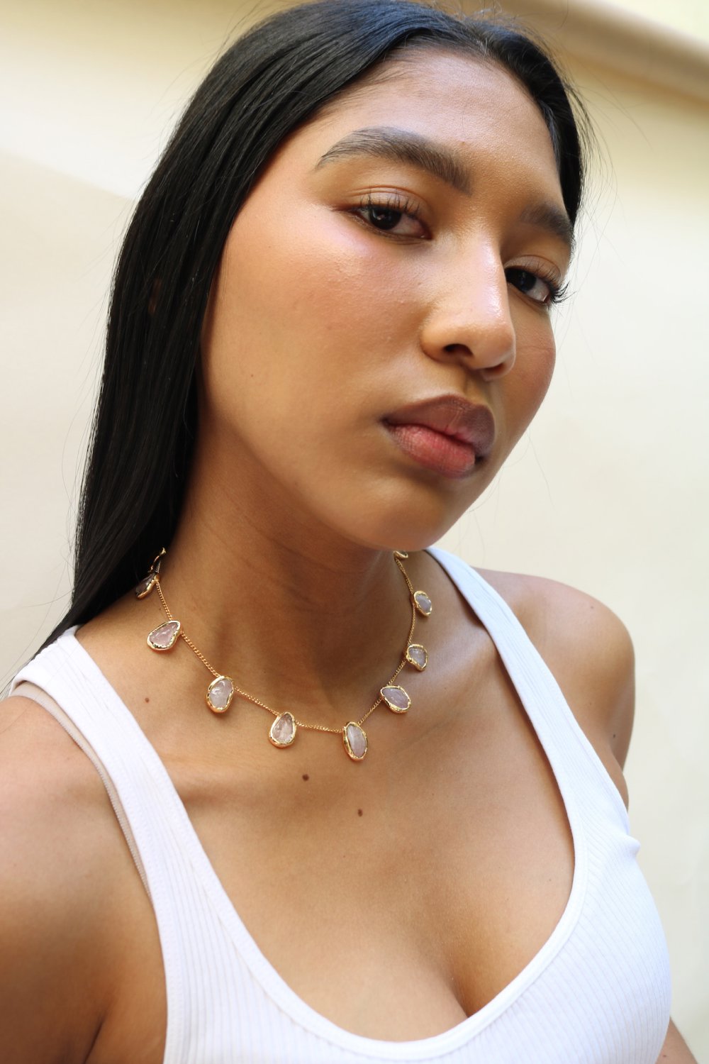 Gemstone Chain Necklace in Gold