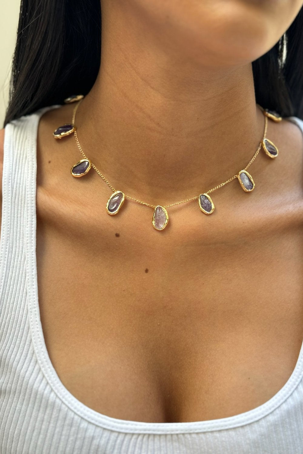 Gemstone Chain Necklace in Gold