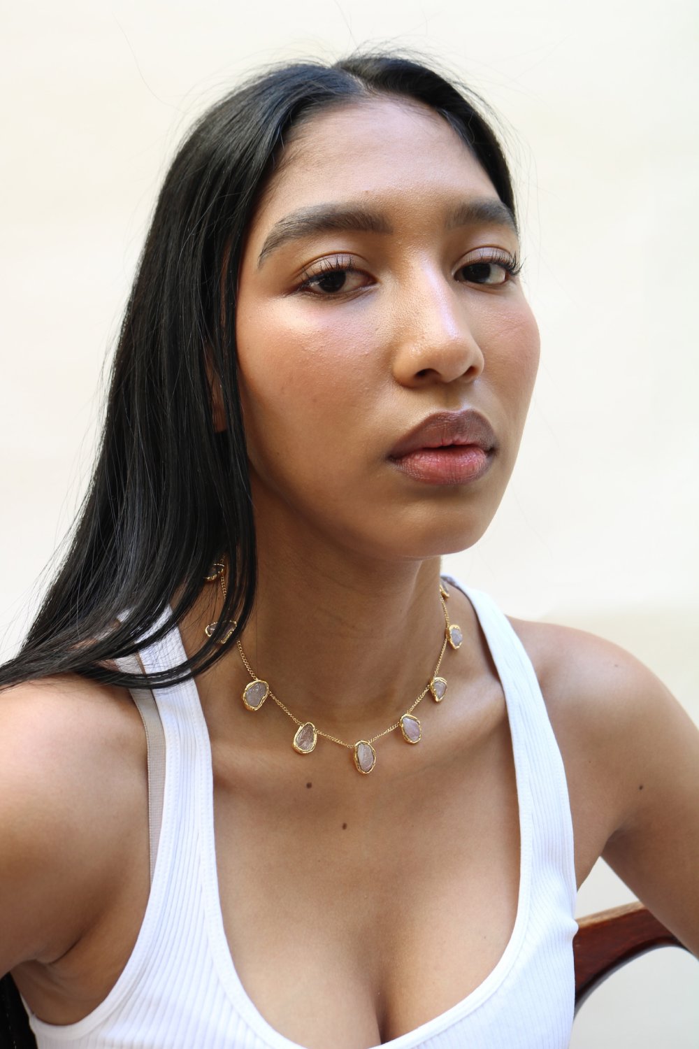 Gemstone Chain Necklace in Gold