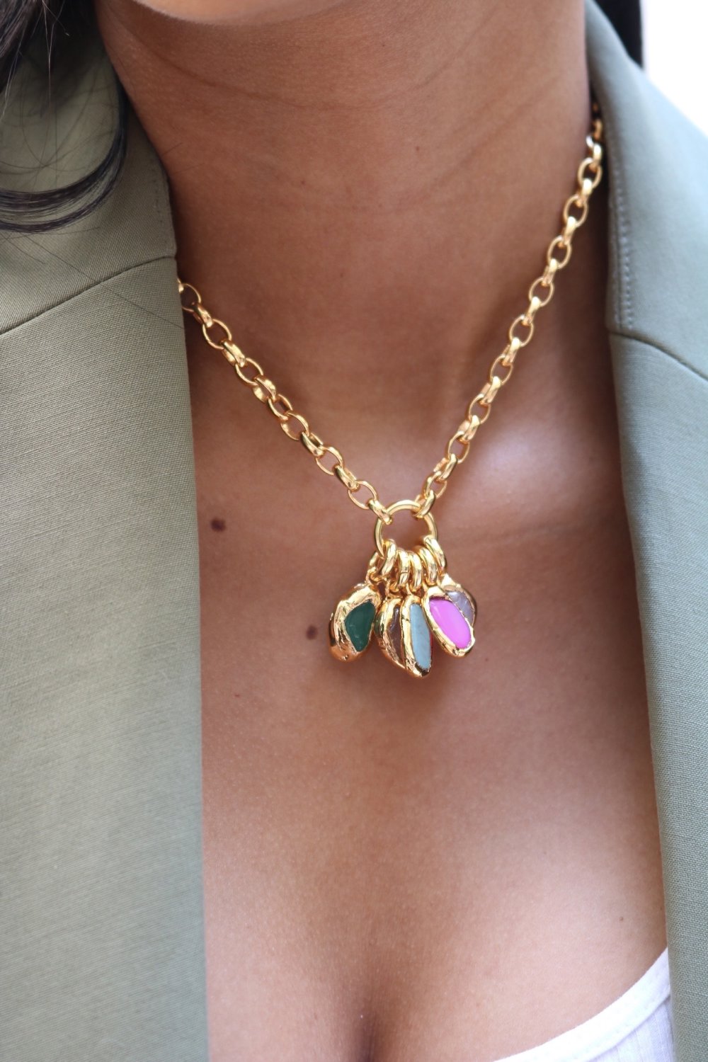 Gemstone Charm in Gold