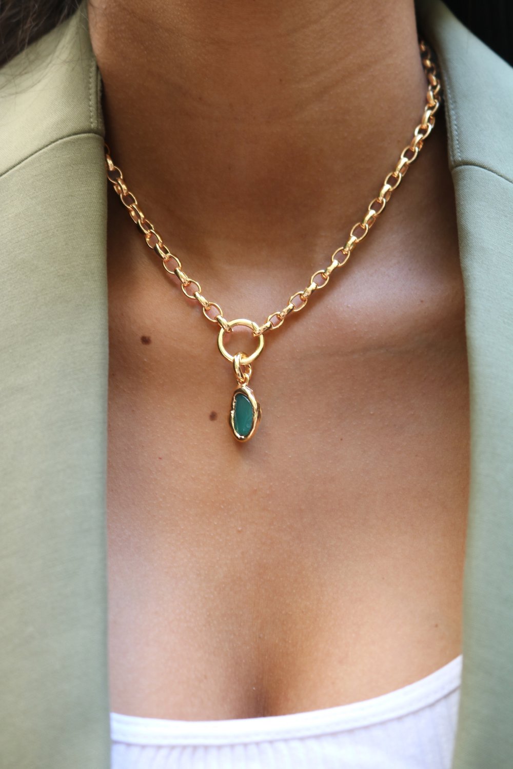 Gemstone Charm in Gold