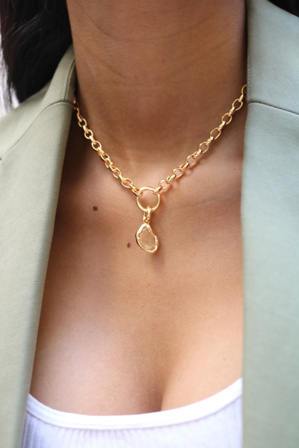 Gemstone Charm in Gold