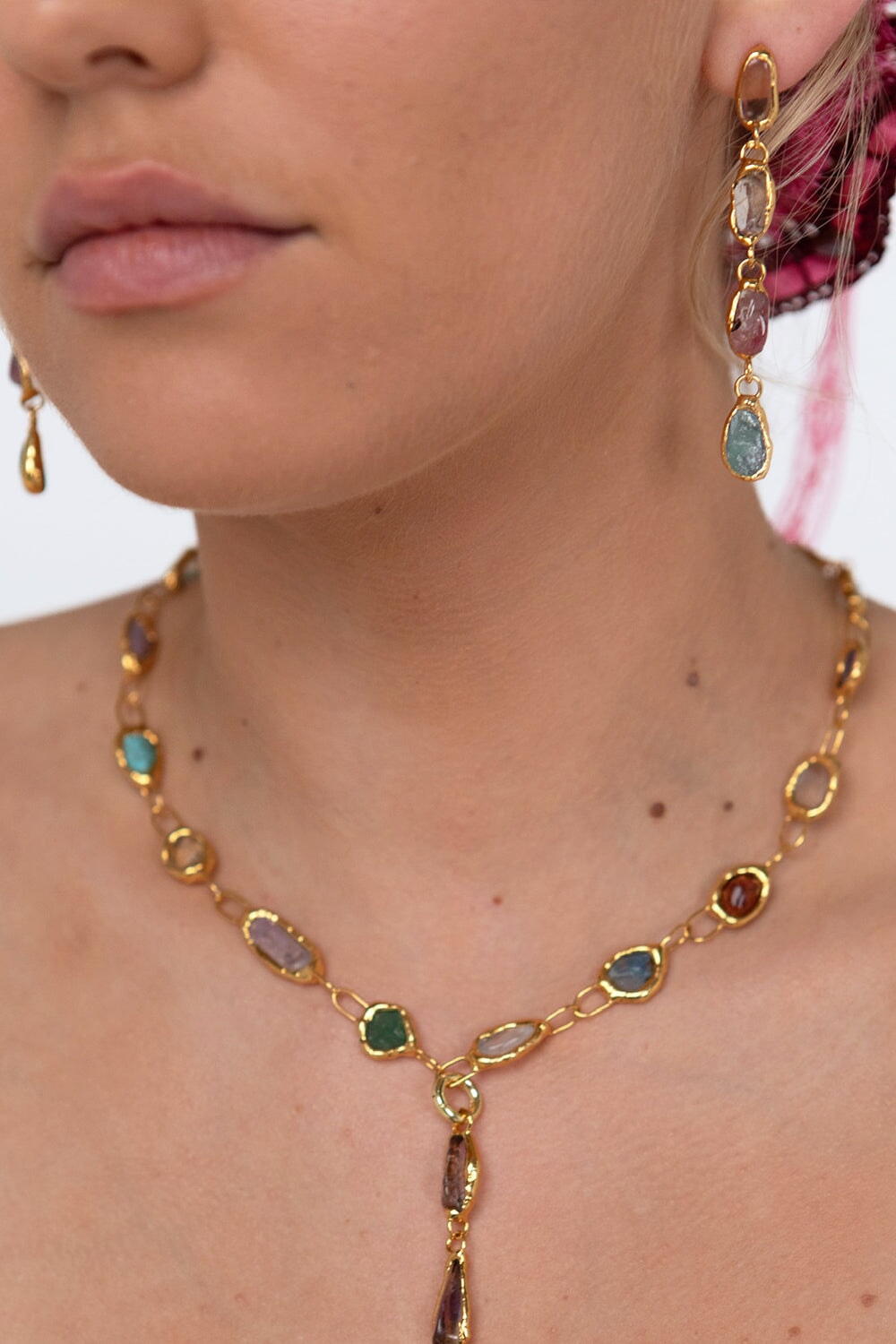 Gemstone Drop Earrings