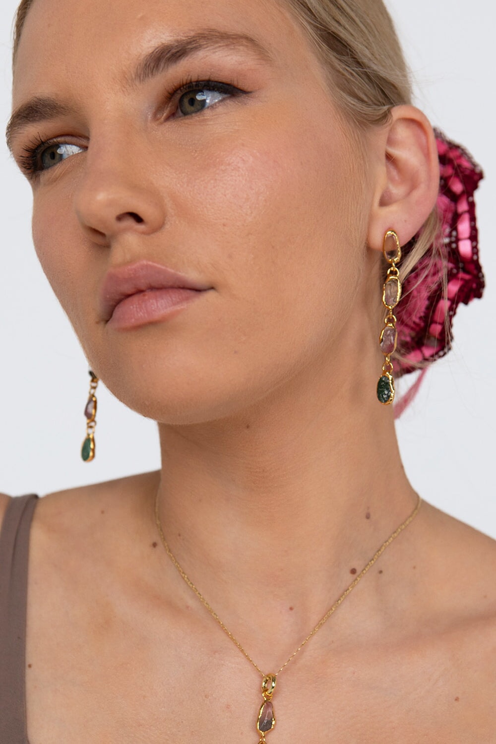 Gemstone Drop Earrings