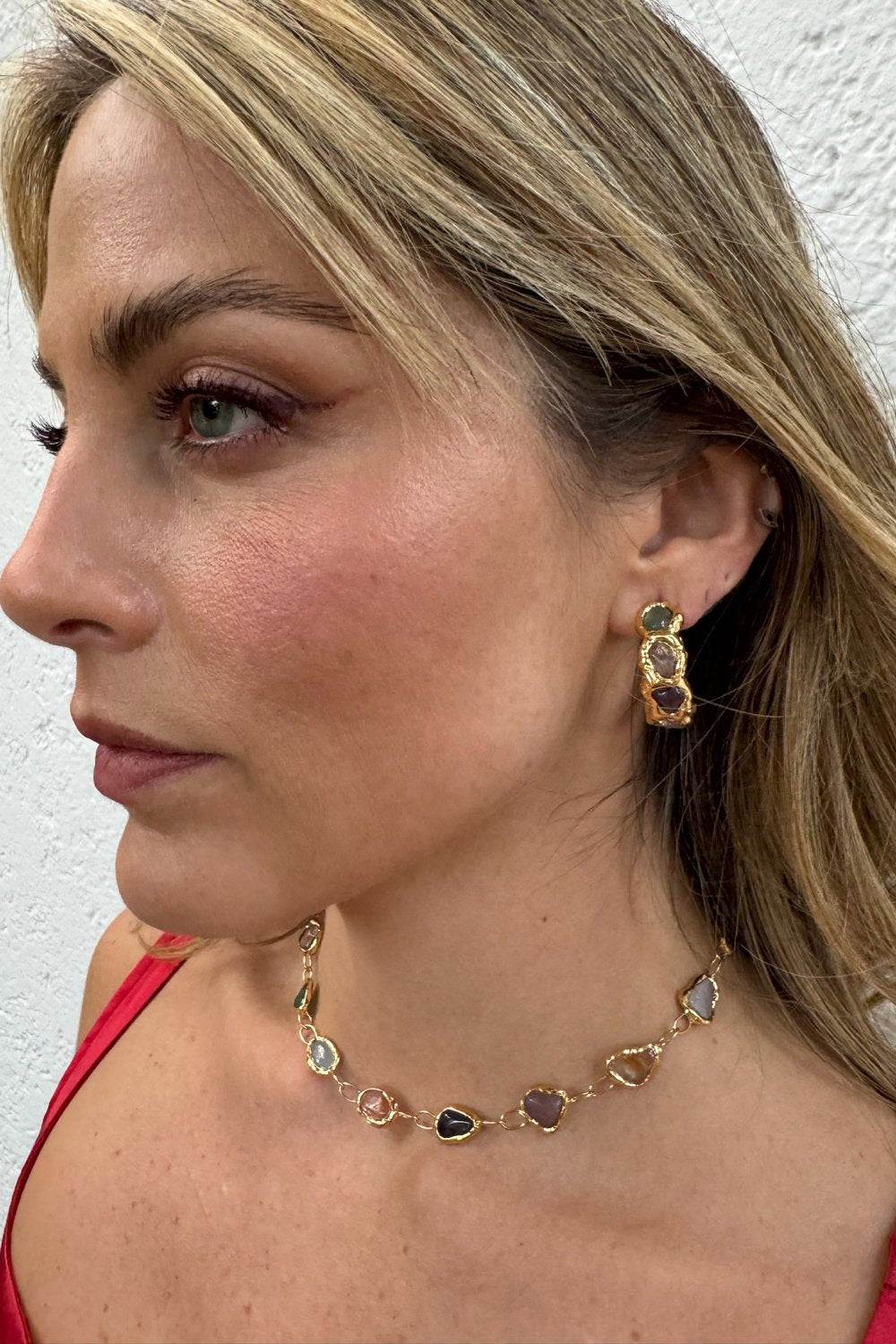 Gold Paraíso Gemstone Hoops