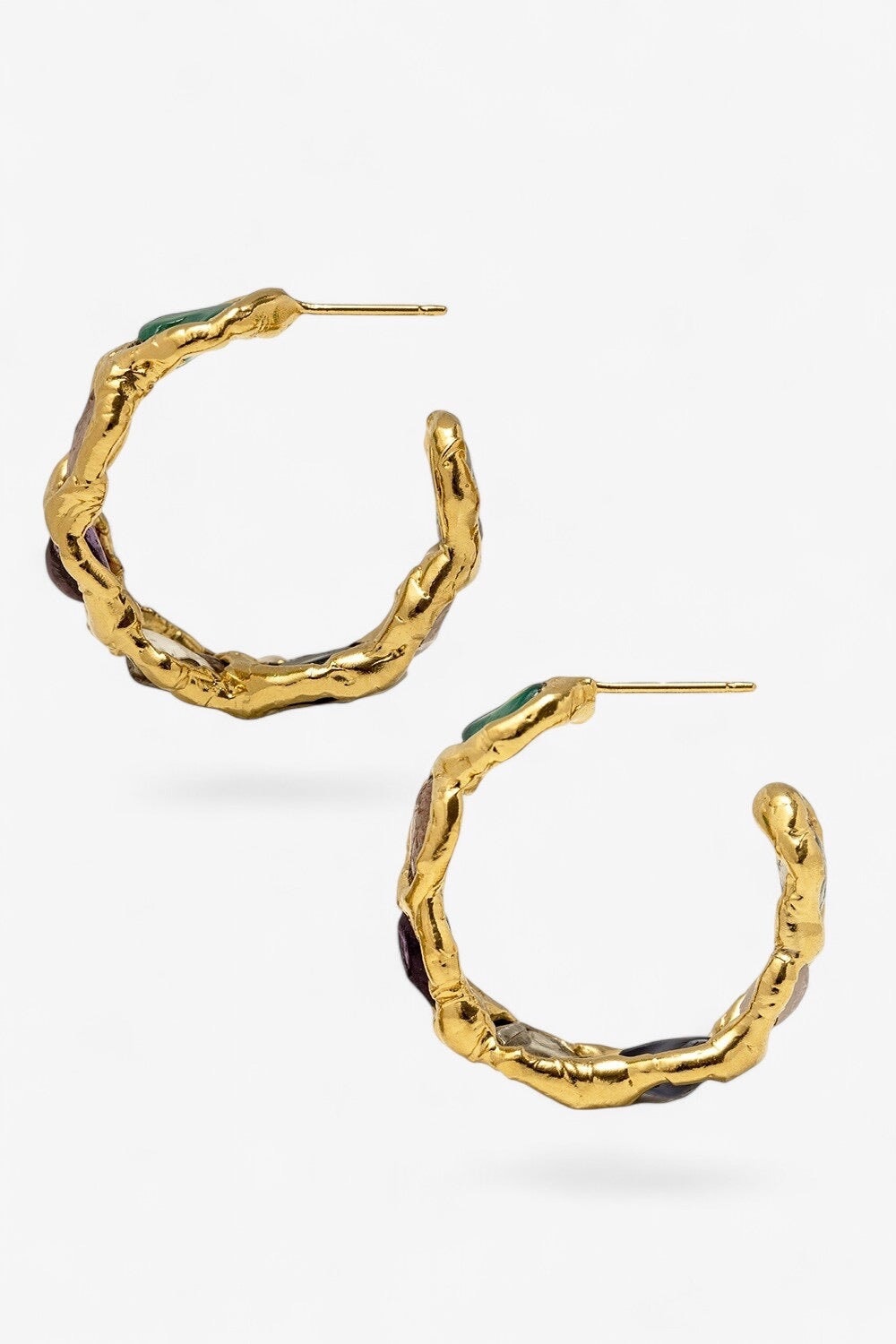Gold Paraíso Gemstone Hoops