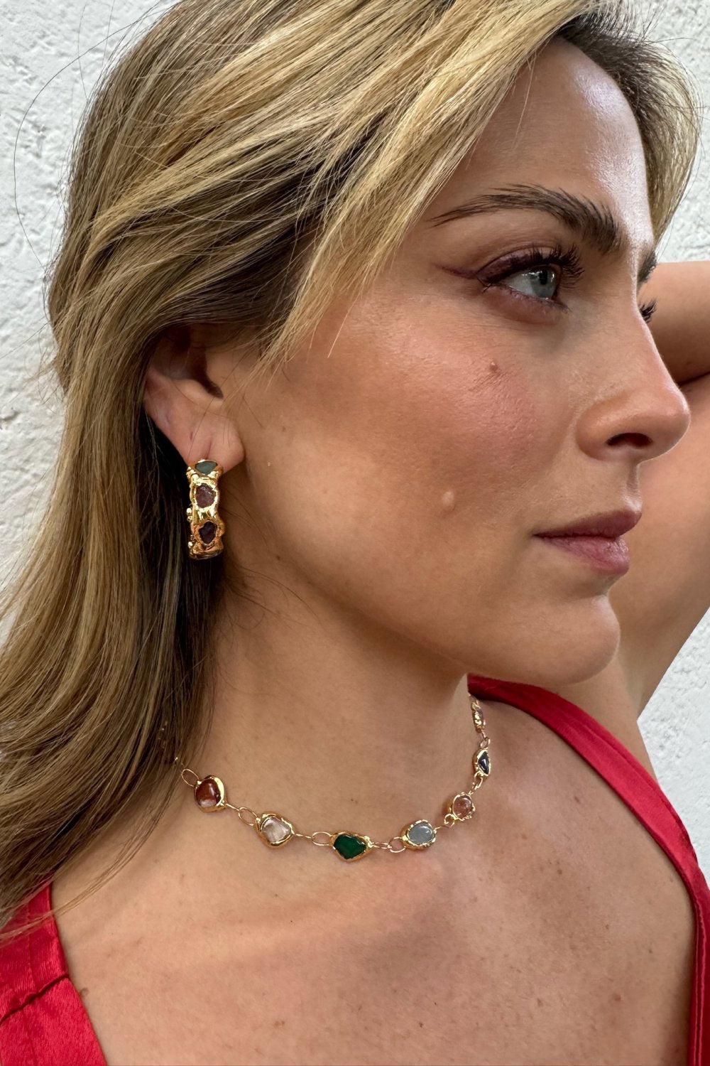 Gold Paraíso Gemstone Hoops