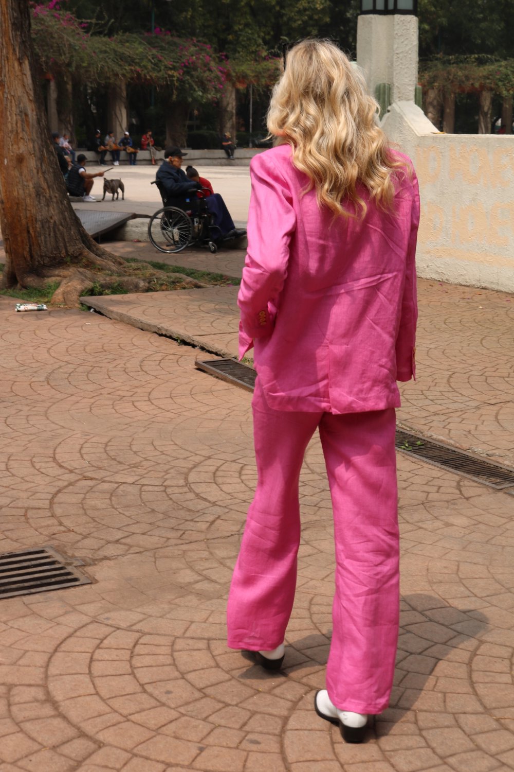 Hibiscus Natural Dye Linen Trousers Trousers Tea & Tequila